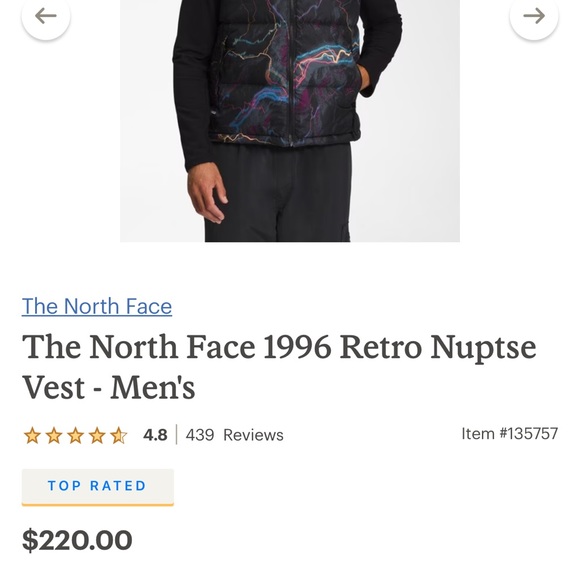 The North Face 1996 Retro Nuptse Vest Men’s XS - Picture 3 of 6